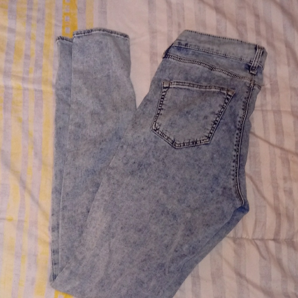 Topshop Motto Leigh Acid Wash Skinny Jeans
